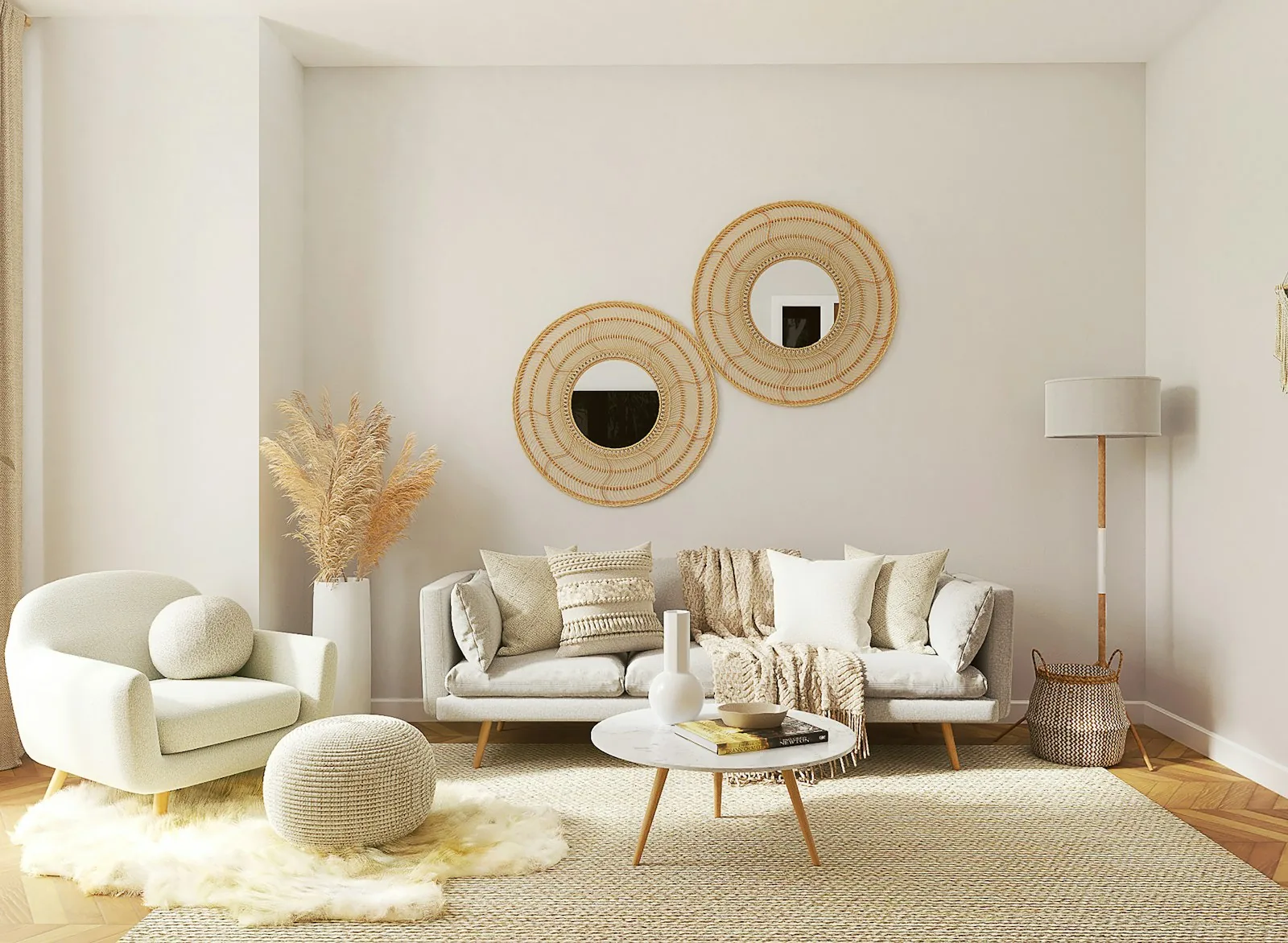 A calm, textured Tibetan-inspired living space